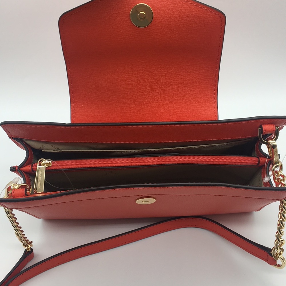 MICHAEL KORS MOTT LG CLUTCH XBODY MANDARIN - Picture 7 of 8